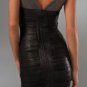 latest top design black with grey sexy v-neck thigh height bandage dress