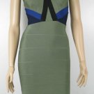 sexy evening&party green braces skirt with neck tie bandage dress