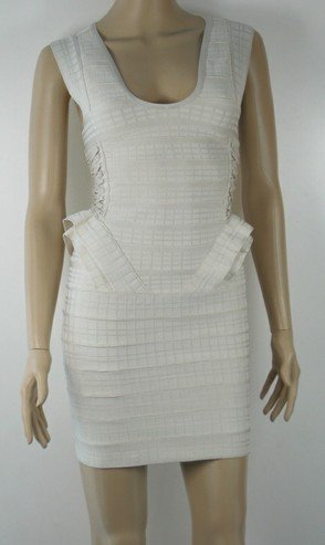 grace ladies' evening & party attractive special design white bandage dress