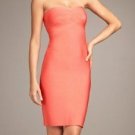 sweetheart water melon red off-the-shoulder strapless bandage dress