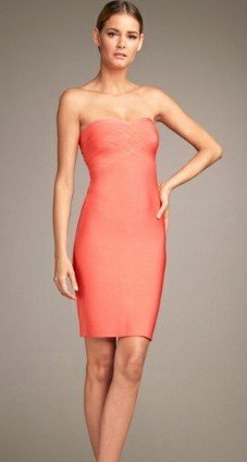 sweetheart water melon red off-the-shoulder strapless bandage dress
