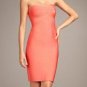 sweetheart water melon red off-the-shoulder strapless bandage dress