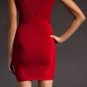 latest wedding bandage dress/pleated strap &hot red&sleeveless bandage dress