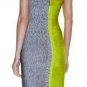 tender leaf green and grey snug bandage dress/evening&party bandage dress