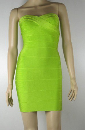 tender grass green off-the-shoulder banded thigh height bandage dress