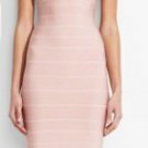 sweetheart pink evening&party stripped shoulder-wrap bandage dress