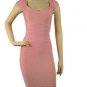 sweetheart pink evening&party stripped shoulder-wrap bandage dress