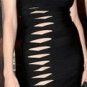 flattering black banded beauty/off-the-shoulder with white geometric pattern bandage dress