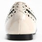 lovely country girl's white cut-outs flower line low heel black flattie shoes