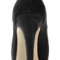 cute pink sweetheart with black leather fish toe high heel shoes
