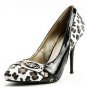 2012 latest designer leopard embellished black patent high heel shoes