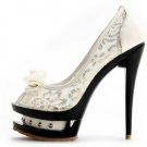 fashion grace lace flower cut-outs high platform high heel shoes