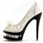 fashion grace lace flower cut-outs high platform high heel shoes