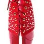 unique design red patent with shiny diamond heel-wrapping high heel shoes