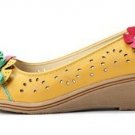 nice country girl flattie shoes/beautiful flower with butterfly high heel shoes