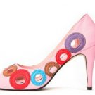 lovely colorful hole shoes/special design colorful cute hole high heel shoes