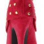 hot on sell red leather patent rivets high heel shoes