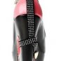 black patent leather with lovely eye pattern embellished high heel shoes