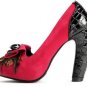 evening&party lovely red butterfly&fur black back high heel shoes
