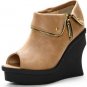 popular hot on sell brown patent zipper high special wedges