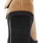 popular hot on sell brown patent zipper high special wedges