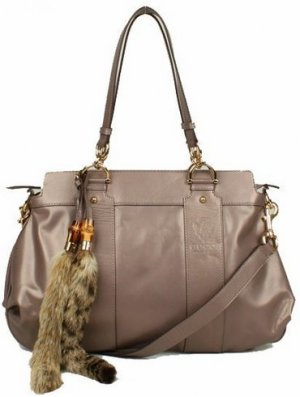 2012 hot on sell brown patent fur embellished grace handbag
