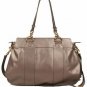 2012 hot on sell brown patent fur embellished grace handbag
