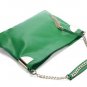 leaf's green patent genuine leather party& casual handbag