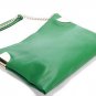 leaf's green patent genuine leather party& casual handbag
