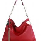 attractive sexy red evening &party patent metal chain handbag