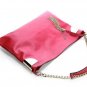 attractive sexy red evening &party patent metal chain handbag