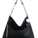 evening& career knight black patent genuine leather handbag