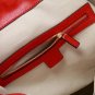 sexy red patent leather with canvas lining metal chain handabag