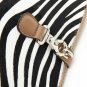 zabra wavy color patent leather with brown line handbag