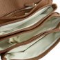 zabra wavy color patent leather with brown line handbag