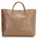 brown patent leather simple style square pattern handbag
