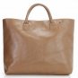 brown patent leather simple style square pattern handbag