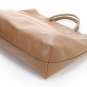brown patent leather simple style square pattern handbag