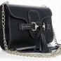black patent leather with golden metal chain palpus square handbag