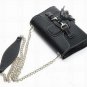 black patent leather with golden metal chain palpus square handbag