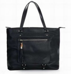 popular black patent leather simple style handbag