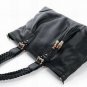 braid belt palpus embellished black patent leather handbag