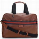 stunning light brown patent leather red line embellished handbag