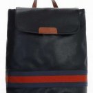 knight black patent leather blue withred stripped canvas handbag