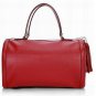 drum-like sexy red patent leather handbag
