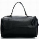drum-like knight black patent leather handbag
