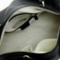 drum-like knight black patent leather handbag