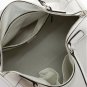 snow white patent leather drum-like handbag