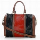 black with hot red montage career/casual handbag