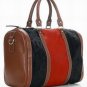 black with hot red montage career/casual handbag